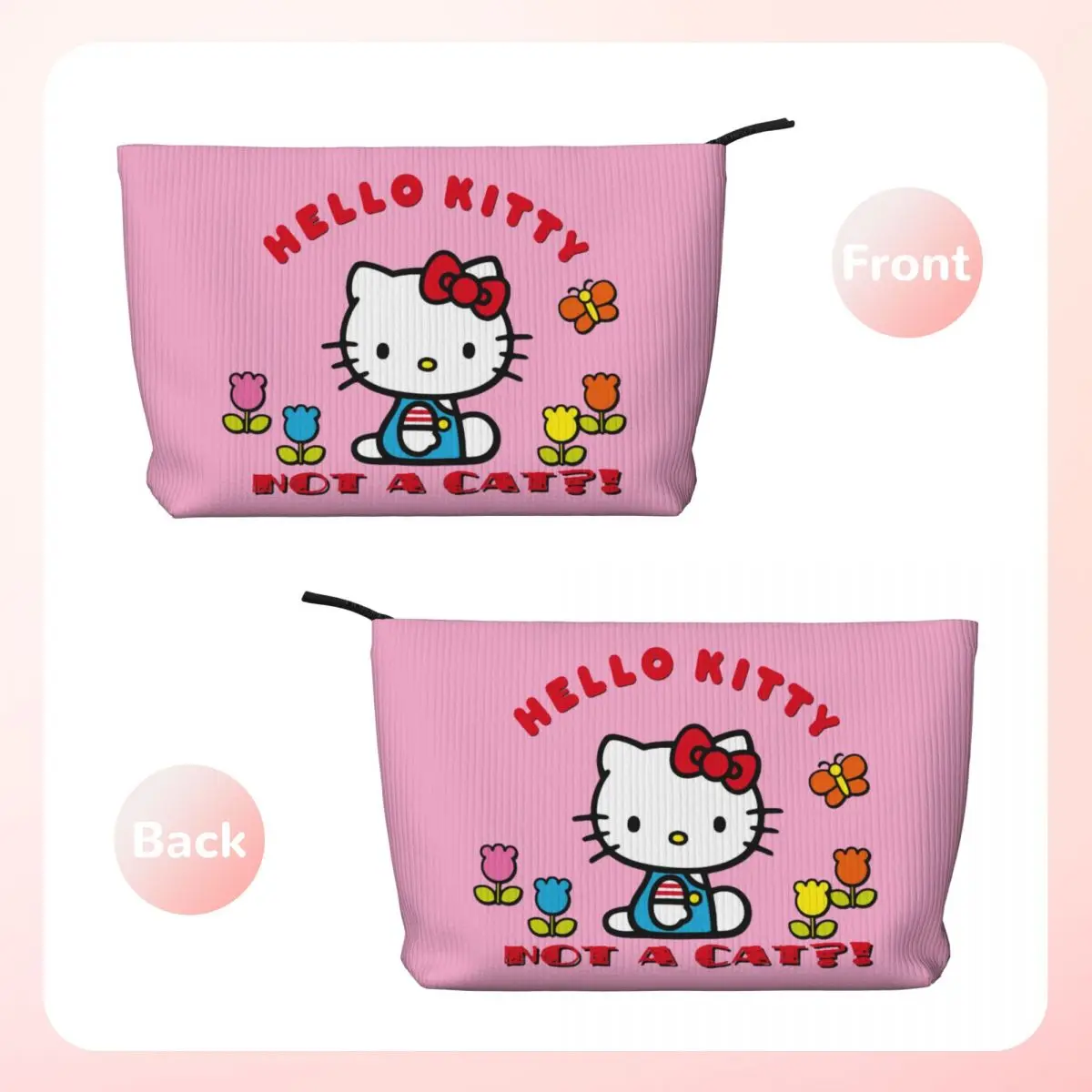 Custom Travel Hello Kitty Sanrio Toiletry Bag Corduroy Makeup Cosmetic Organizer Women Beauty Storage Dopp Kit Case