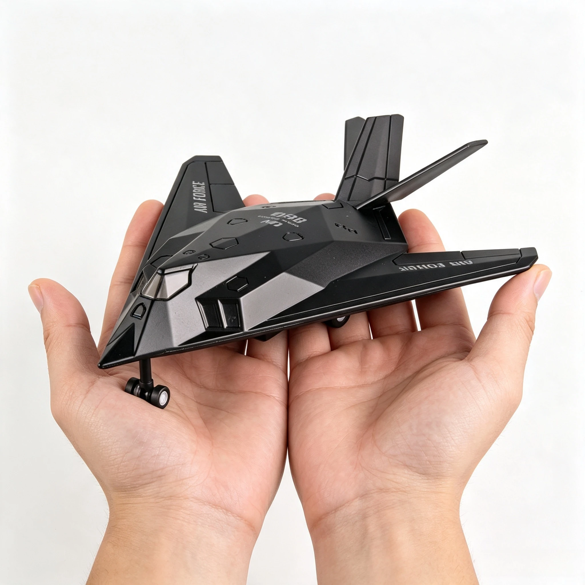 F-117A Nighthawk Fighter Model Car Toy Alloy Body Rubber Tire Attack Aircraft Models Sound Light Military Toys Gift