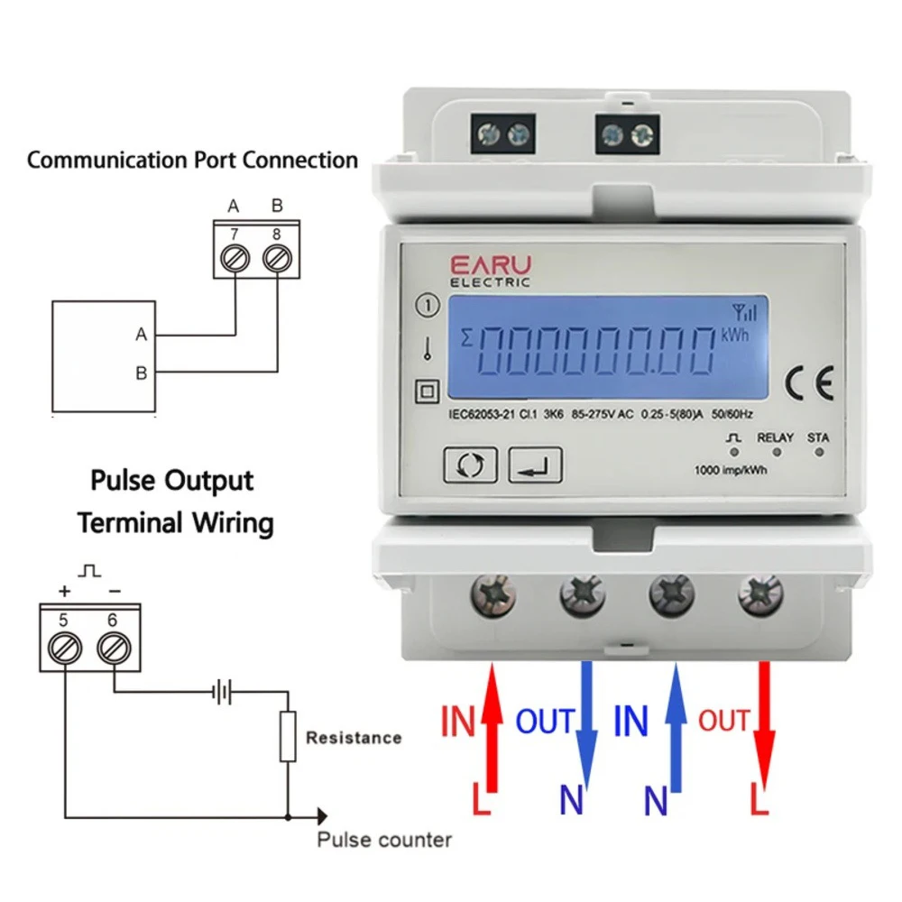 

AC230V 80A Tuya WiFi/Zigbee умный однофазный 2-сторонний двунаправленный счетчик энергии таймер монитор энергопотребления с подсветкой