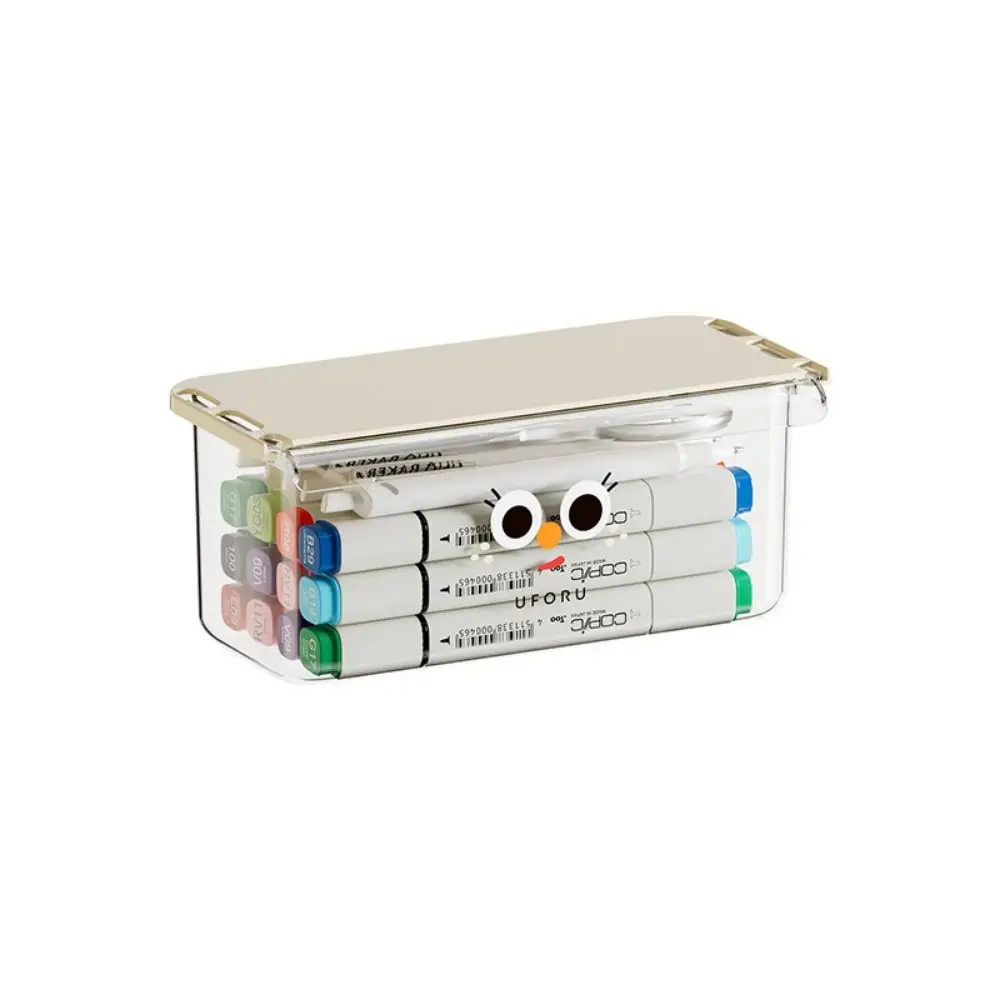 Hanging Under Desk Drawer Type Storage Box Transparent Self-Adhesive Stationery Storage Box Space Saving Large Capacity