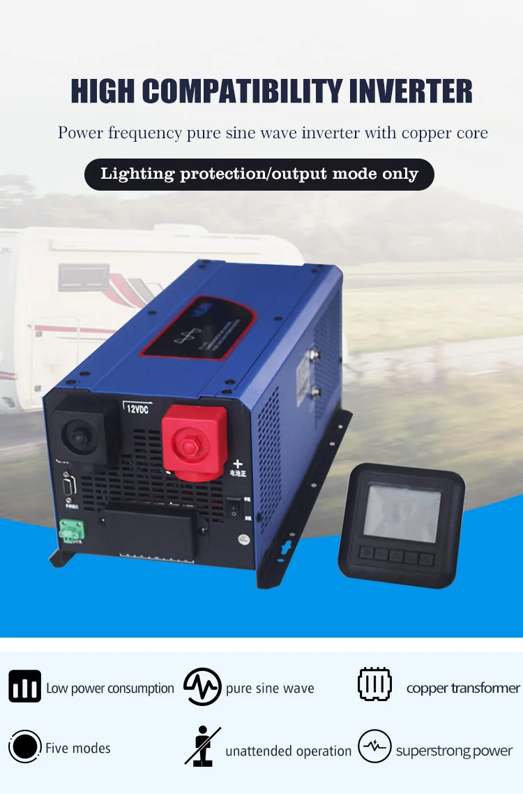 High Frequency 2KW Pure Sine Wave Power Inverter for R F Trailer and RV