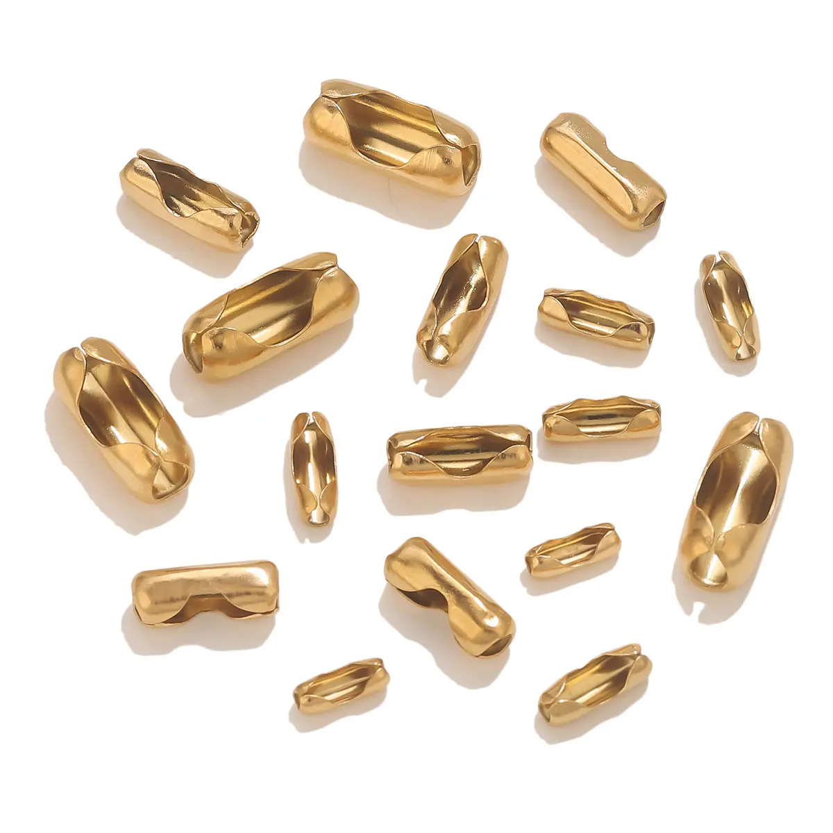 

20pcs Stainless Steel Ball Chain Clasps Connector Gold-plated DIY Necklace Bracelet Keyring Jewelry Making Accessories Wholesale
