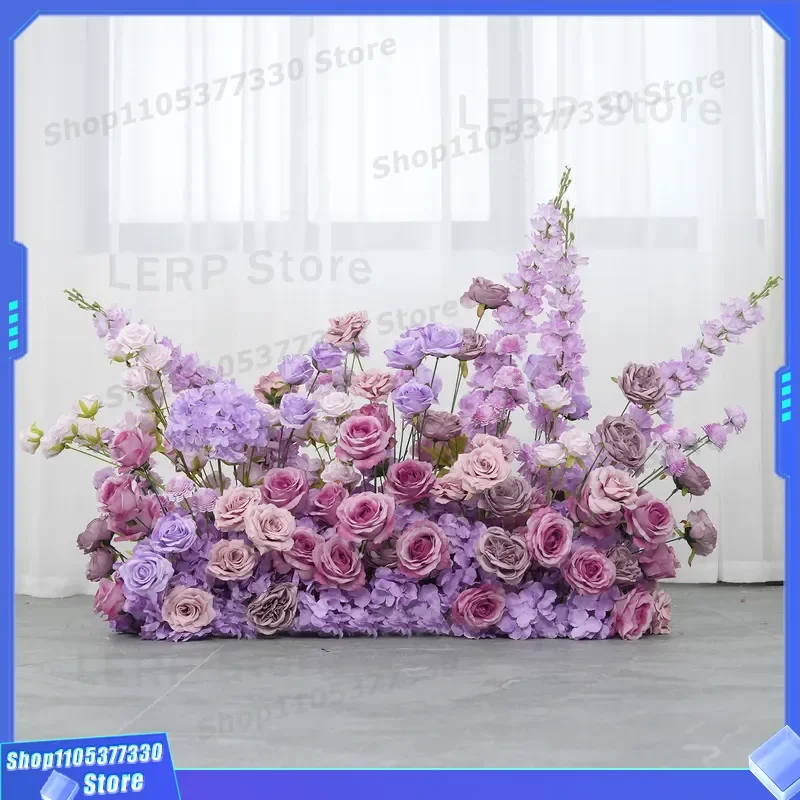 Artificial Flower Row for Wedding Aisle Decor Forest Style Fake Floral Arrangement Idyllic Runway Decoration Finished Garland