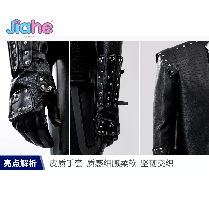 Witcher 5 Movie Geralt Cosplay The Costume Shoes معطف قفازات حزام الهالوين عالي الجودة من الجلد الأسود مجموعة الخيال للرجال
