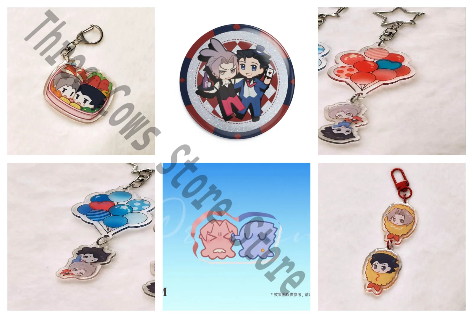 

Anime Ace Attorney Phoenix Wright Miles Edgeworth Cosplay Brooch Acrylic Pendant Standing Sign Badge Keychain Keyring Ornament