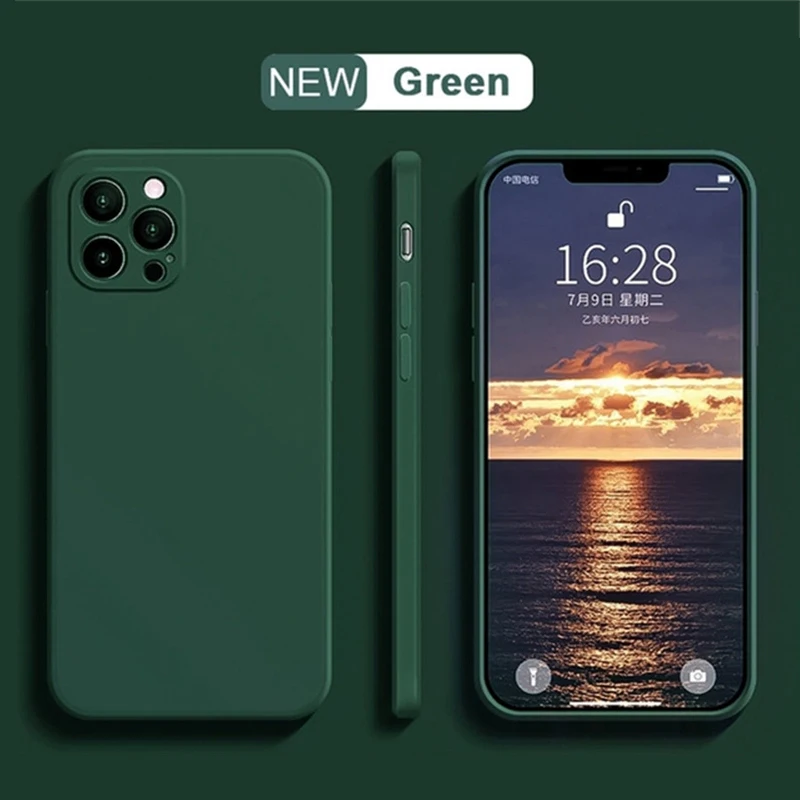 Luxe Vloeibare Siliconen Schokbestendige Case voor iPhone 17 11 12 13 14 15 Pro Max 7 8 15 Plus X XS XR Max Mini Back Soft Cover Funda