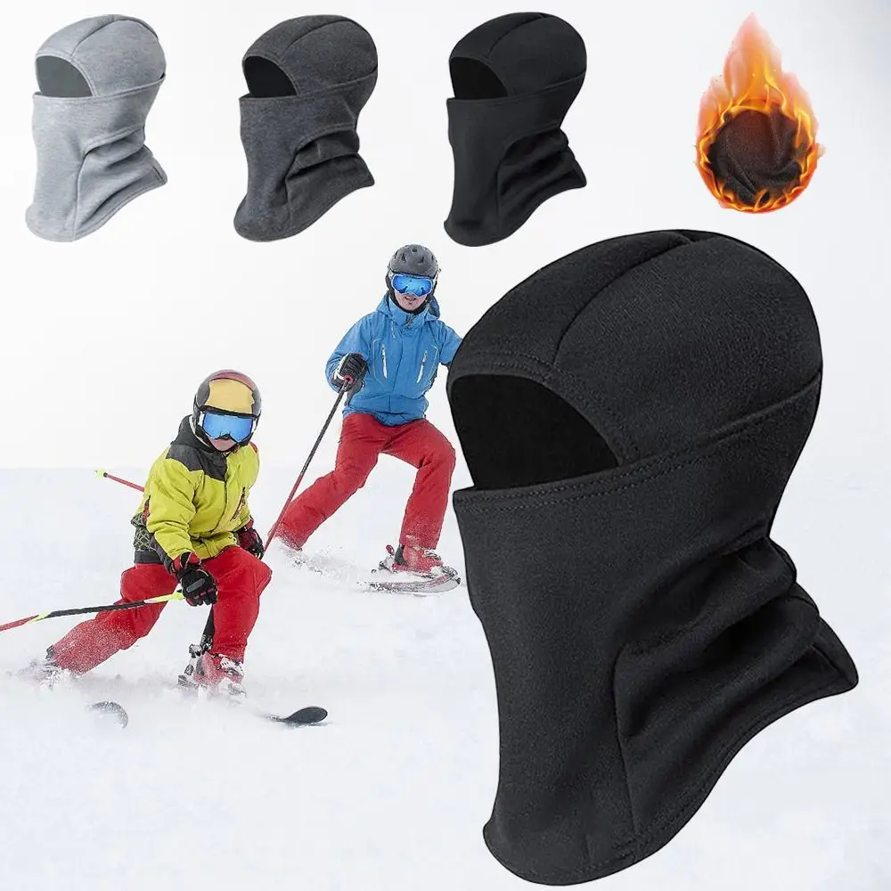 Warm Fleece Cycling Hat Windproof Neck Protector Ski Balaclava Hat Hood Hat Face Covering Full Face Ski Mask Outdoor