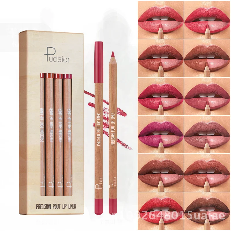 12 Color Matte Lipstick Lip Liner Pudaier Cross-border Lip Makeup Pen Outline Enhance Complexion Universal Skin Type