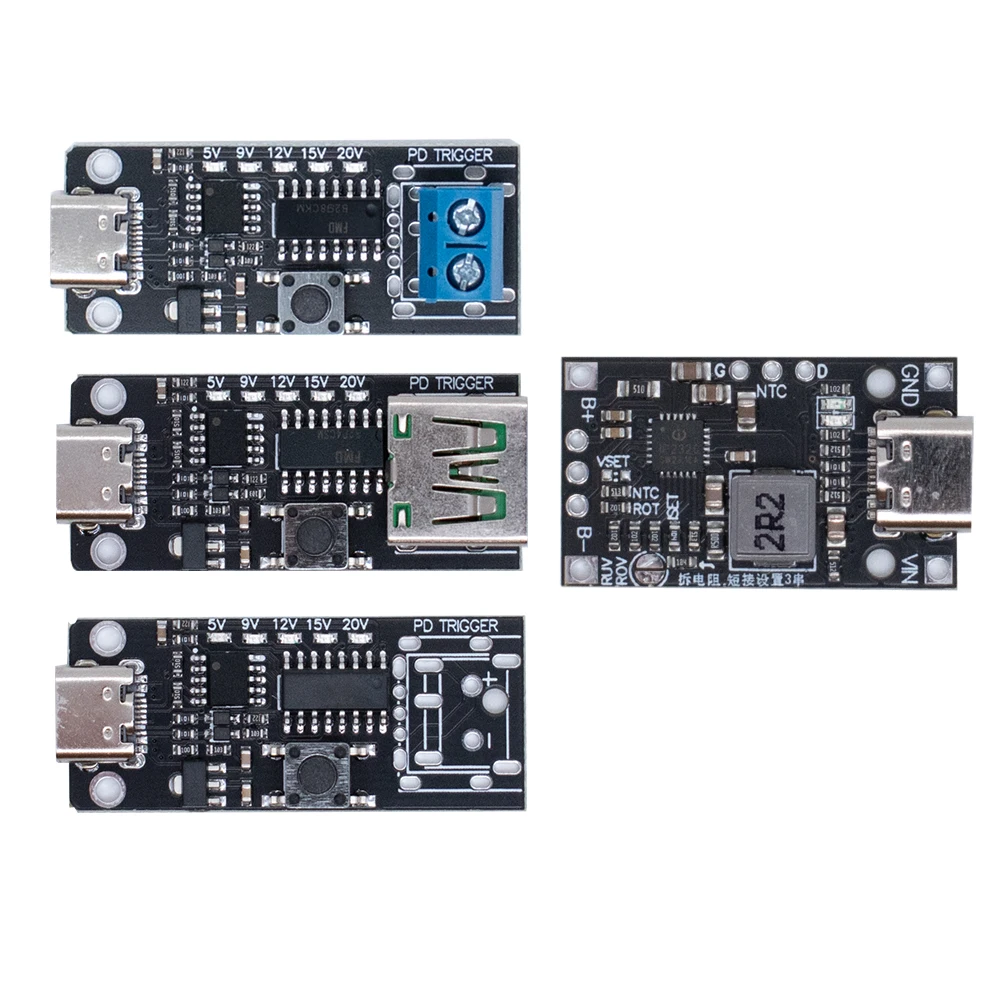 100W 5A USB-C Fast Charge Trigger Board Module PD/QC Decoy Board Fast Charge USB Type-c PD 2.0 3.0 Power Delivery Boost Module