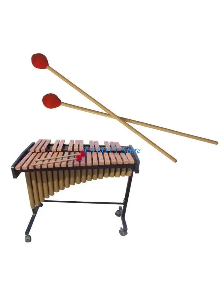 

G6DE 1 Pair Handle Adults Training Wool Ball Drumsticks Instrument Accessories