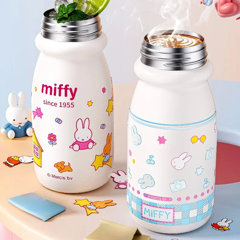 Miffy Kawaii Anime Thermos Cup Good-looking Student Go To School Kettle Fashion Suspenders Exquisite Personality Good-looking