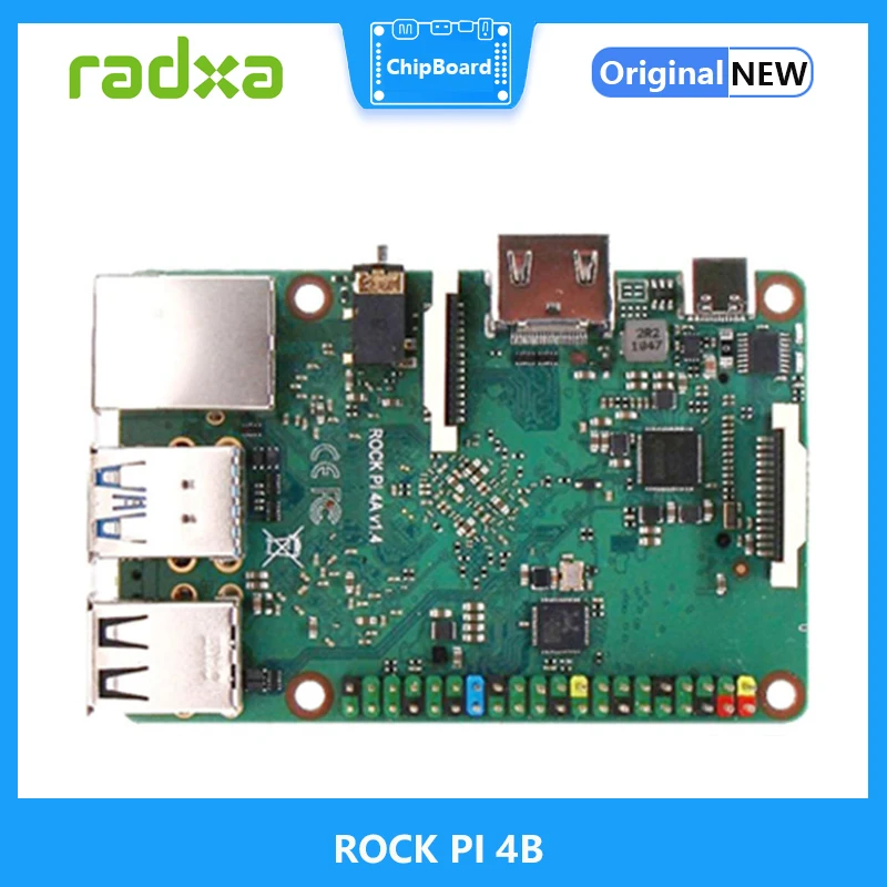 

Плата ROCK PI 4B Rockchip RK3399, высокоскоростная версия OP1 SBC/один компьютер на борту eMMC, совместима с официальным Raspberry Pi