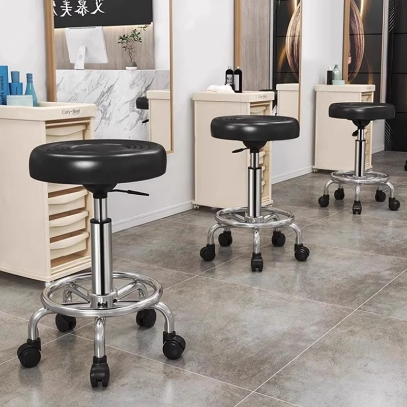 

Swivel Barber Chair Professional Hair Salon Hydraulic Stylist Beauty Salon Furniture Adjustable Rolling Stool Cadeira Black