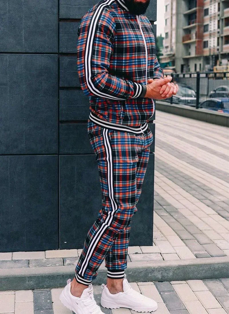 Gentleman Set di tute Set di giacche tuta da uomo abbigliamento sportivo abito da uomo Pullover Set di due pezzi Set Casual abbigliamento uomo giacche