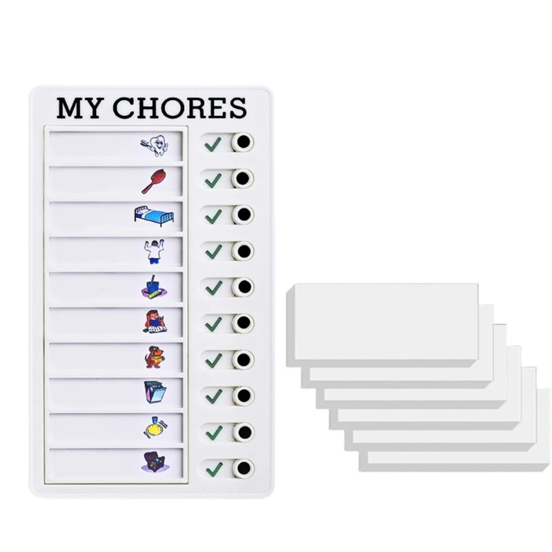 Chore Chart for Kids, Portable Chore Chart Checklist Schedule Board with 60 Card