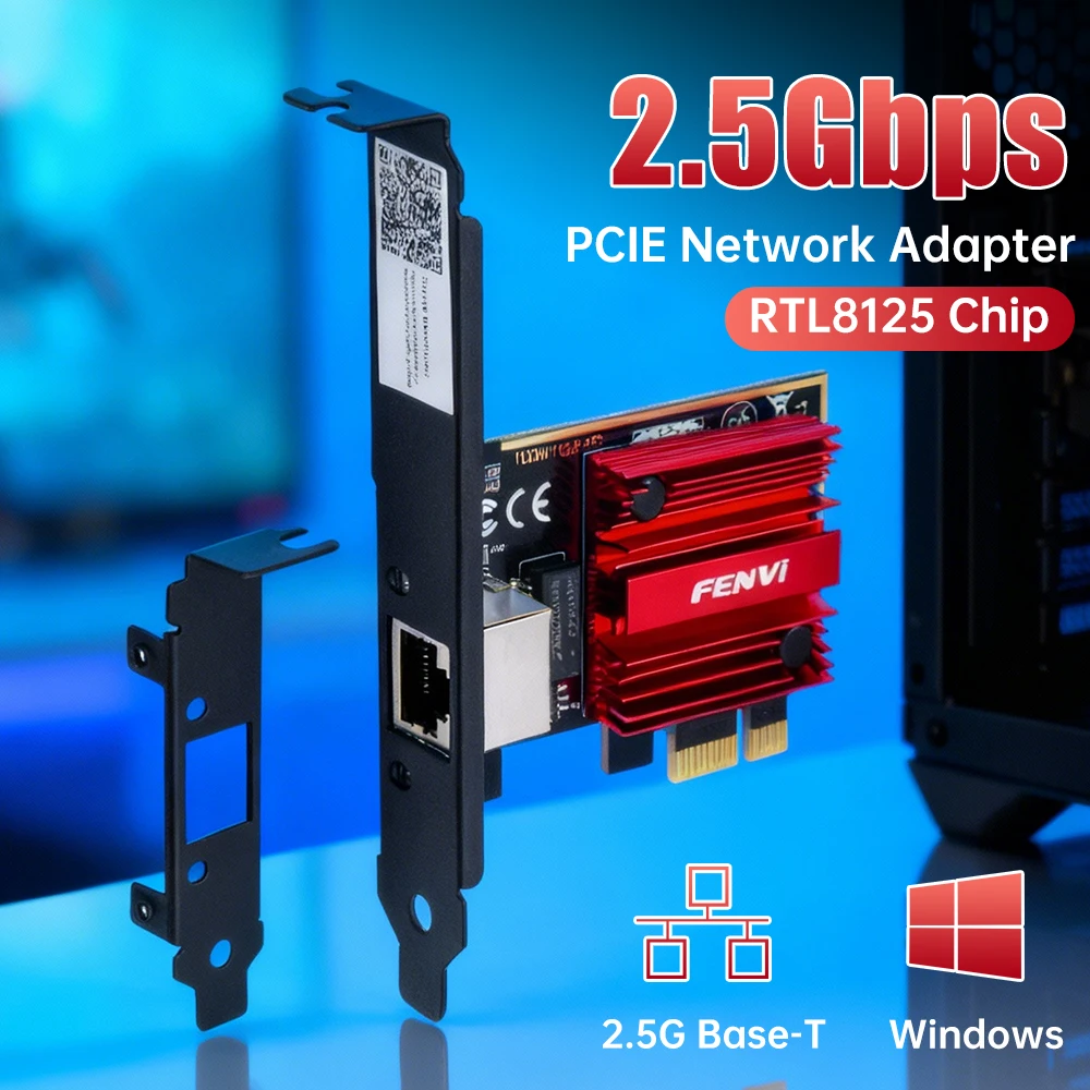 

2500 Мбит/с RJ45 Gigabit LAN адаптер PCI-E RTL8125B Расширенная сетевая карта Ethernet или Win7/8/10/11/Linux для ПК