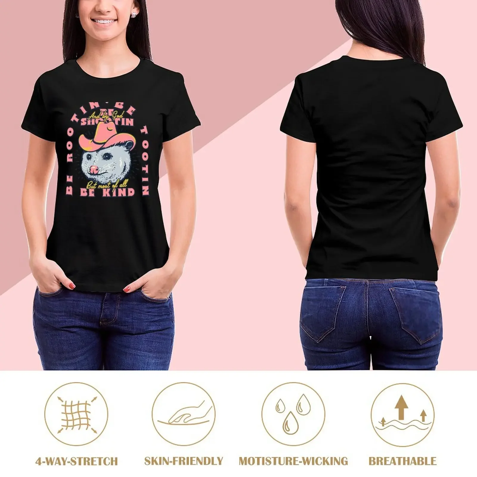 Rootin Tootin Shootin Possum Opossum Cowboy Advice Space Cowgirl Country Style Possum Pet Mat Bandana T-Shirt