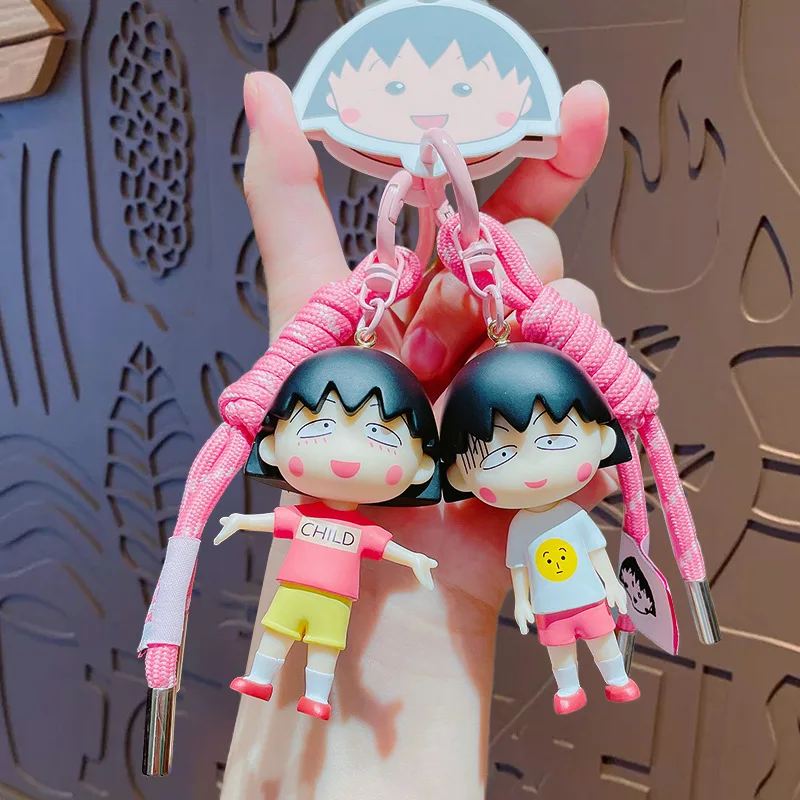LLavero de coche colgante mochila colgante Chibi Maruko-Chan dibujos animados ocio Anime cadena periférica un regalo de cumpleaños para niñas