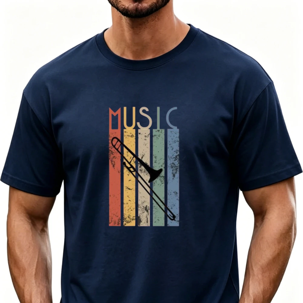 Trombone Music Dragonfly Butterfly Pollinator Wild Forest Animal Print Unisex T-shirt  Casual Outdoor Nature Music Cotton Tops