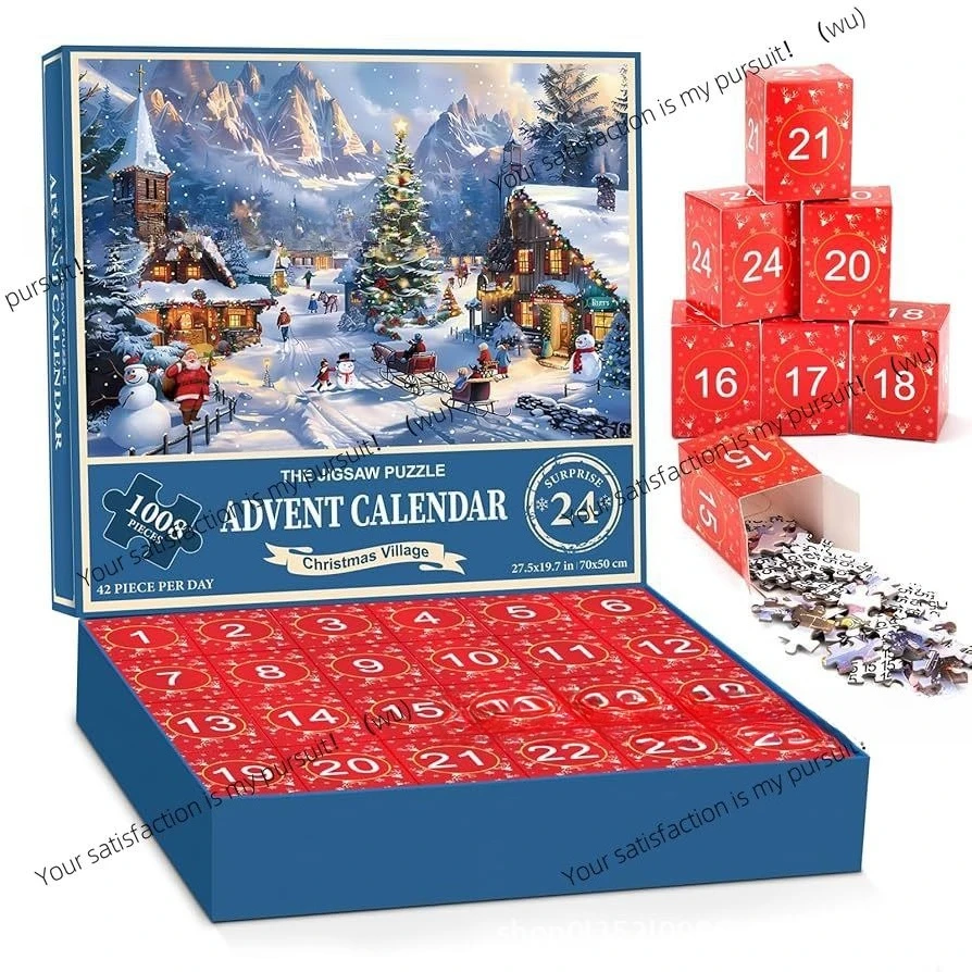 عيد الميلاد العد التنازلي صندوق أعمى 1008 قطعة لغز ورقة اللغز الإبداعية