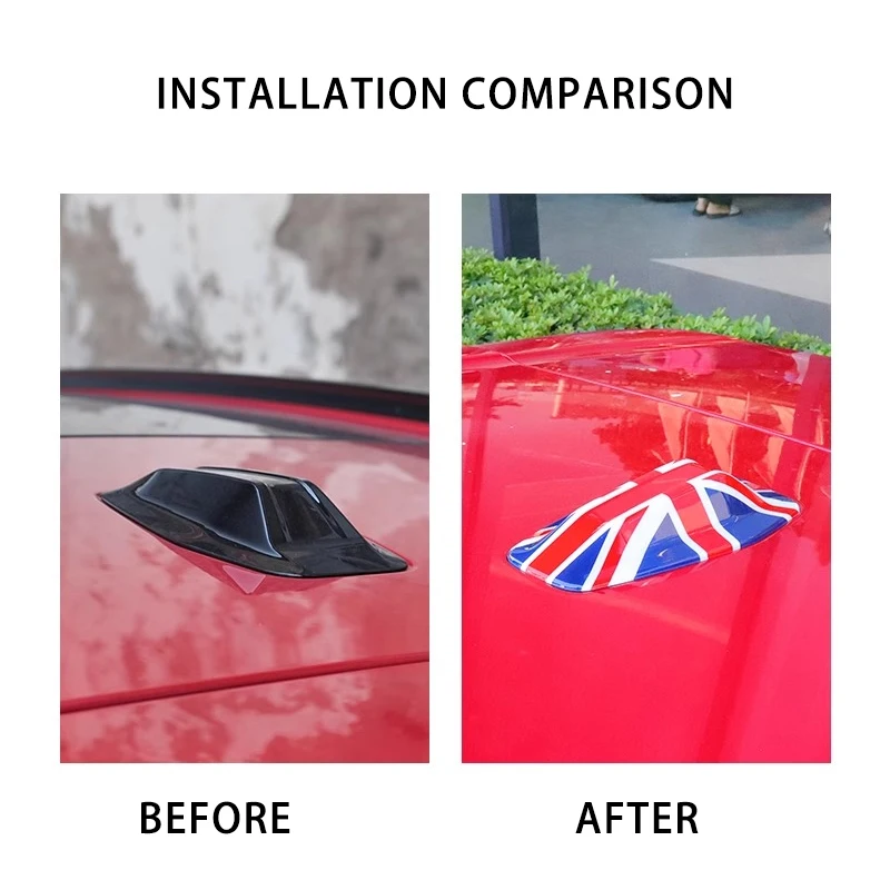 Union Jack Auto Dach Antenne Abdeckung Aufkleber Außen ABS Trim Für Mini Cooper Countryman U25 2024 2025 Dekoration Zubehör