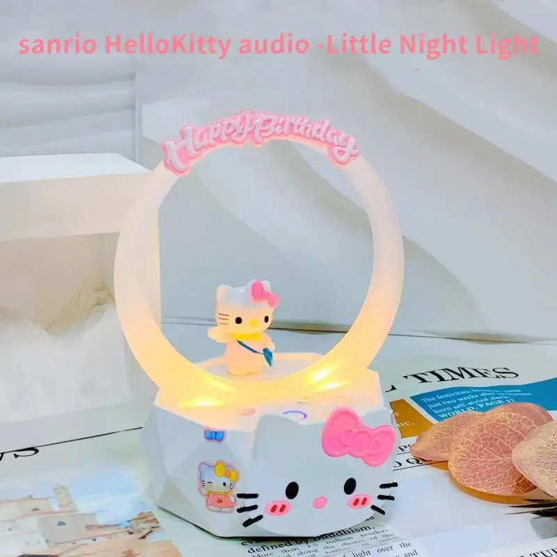 Anime Sanrios Bluetooth Speaker Small Night Light Dual-Purpose Cute Hellokitty High-End Girl Atmosphere Fashionable Couple Gifts