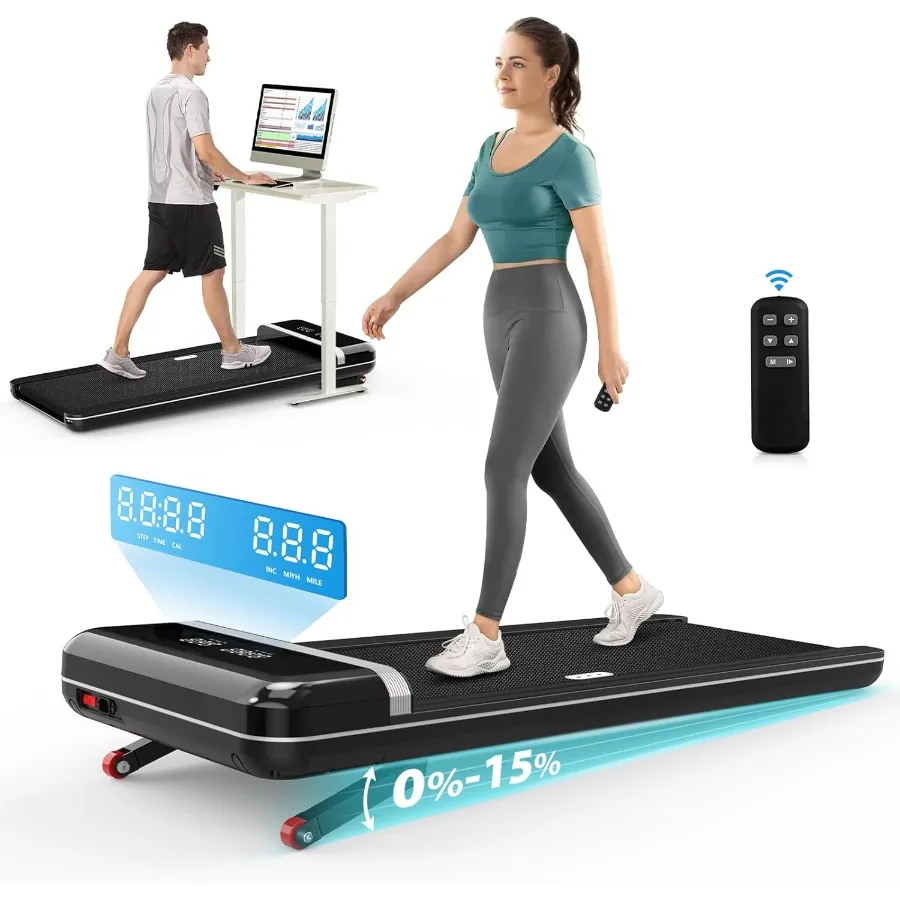 

Walking Pad Treadmill with Incline - Adjustable Incline Walking Pad with 350lb Capacity - Ultra Quiet Portable Under Desk Treadm