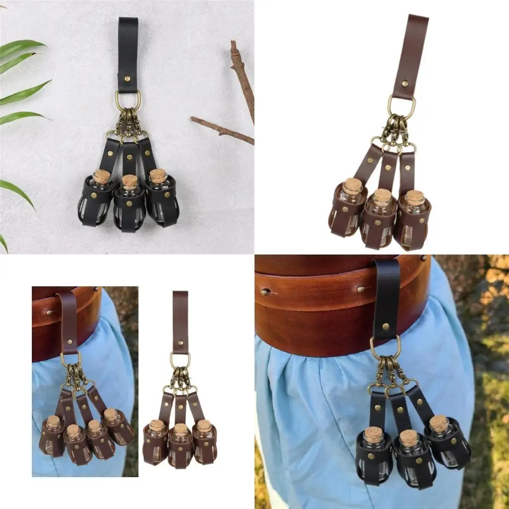 

R1WE Зелье с кожаным держателем Cork Stoppers Wizard Costume Косплей аксессуар