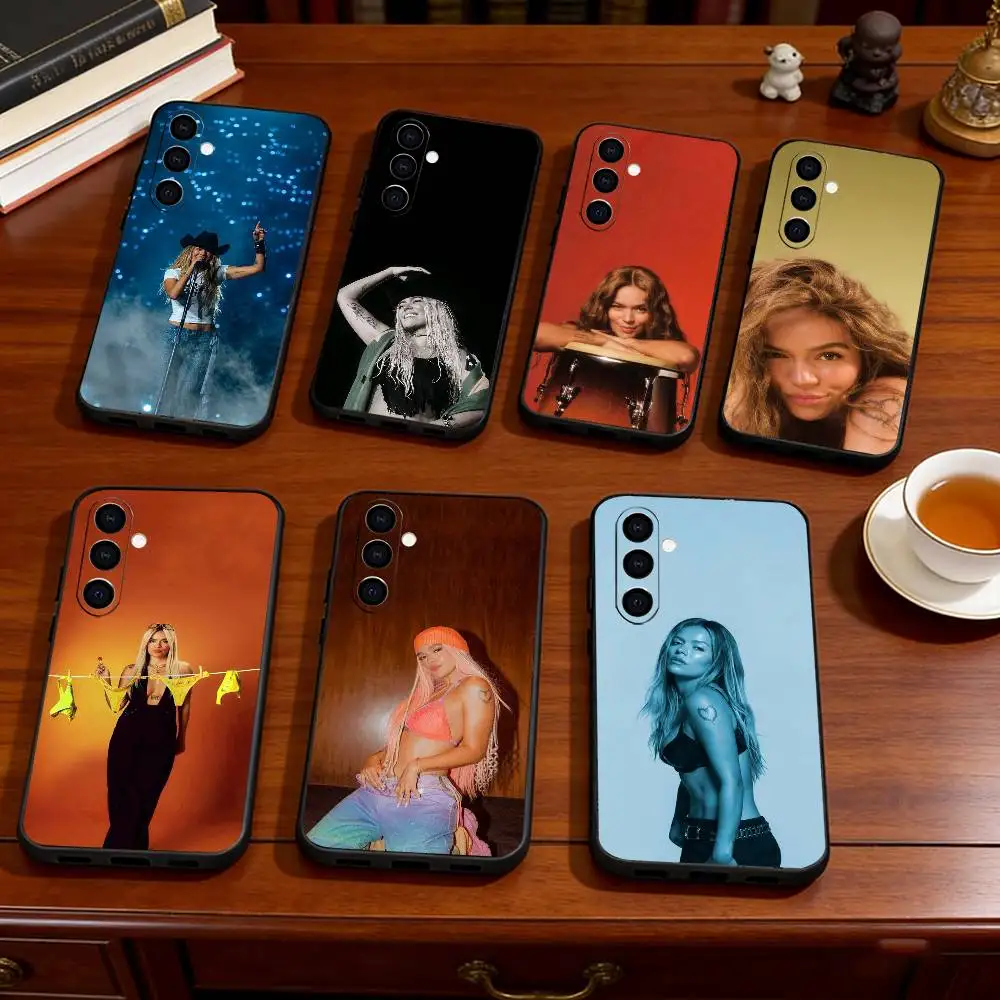 Tropicoqueta Karol G Phone Case Black Silicone Soft For Samsung Galaxy A73,A72,A71,A70,A53,A52,A51 Gift