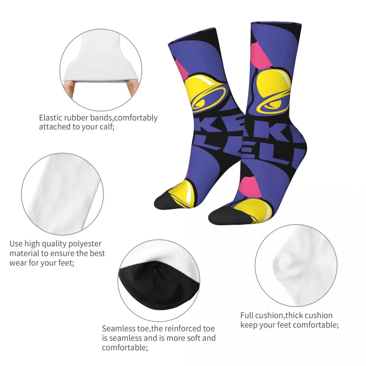 Chaussette de cloche de compression d'élan drôle pour hommes, Hip Hop, Harajuku, U-Untitled Goose Game, motif sans couture heureux, chaussettes d'équipage imprimées pour garçons