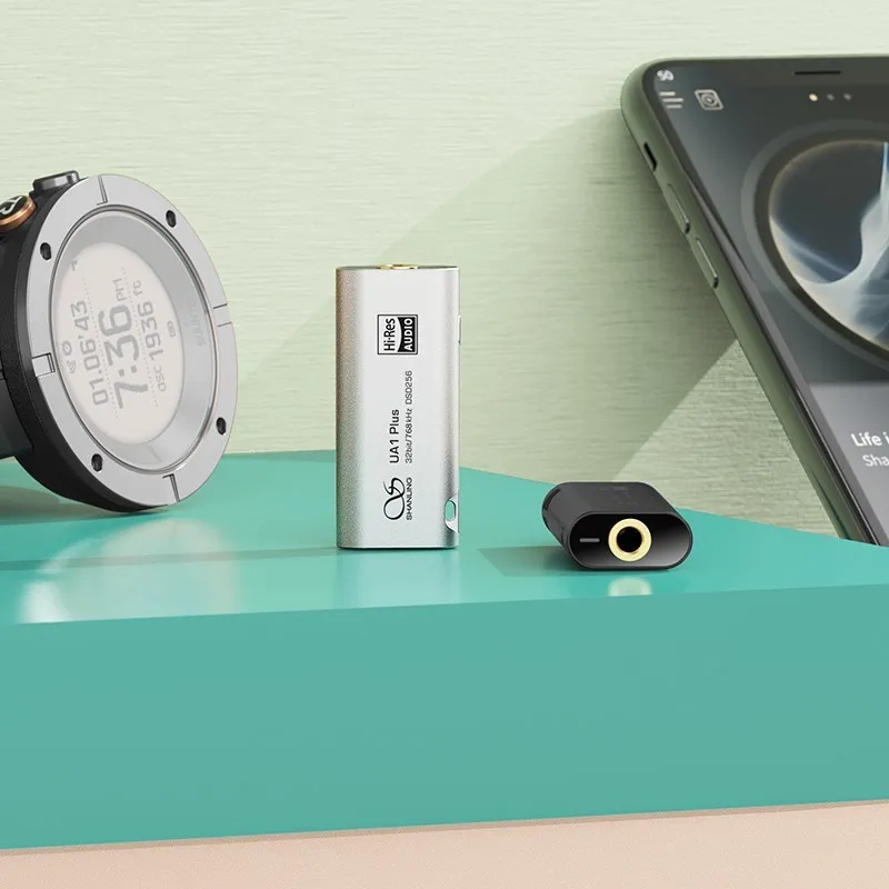 شانلينغ UA1 زائد USB DAC أمبير سماعة مكبر للصوت المزدوج CS43131 رقائق مرحبا الدقة الصوت PCM 32bit/768kHz DSD256 Type-C إلى 3.5 مللي متر