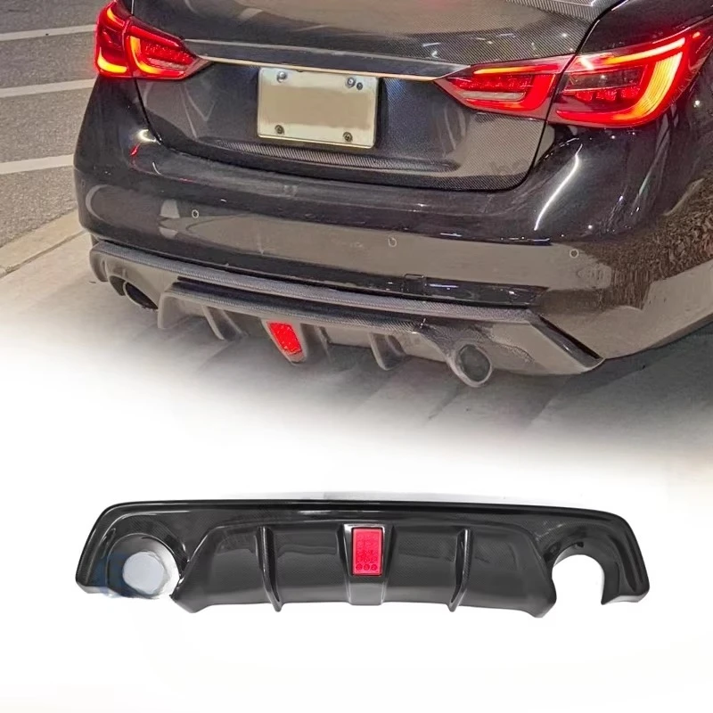 

BENSNEES Car Accessores Carbon Fiber Rear Bumper Diffuser for Q50 2018custom