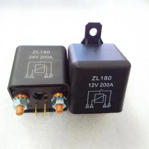 5PCS Large Current Power Relay 12/24V 200A SPST In Car/Truck/Boat Stater Black