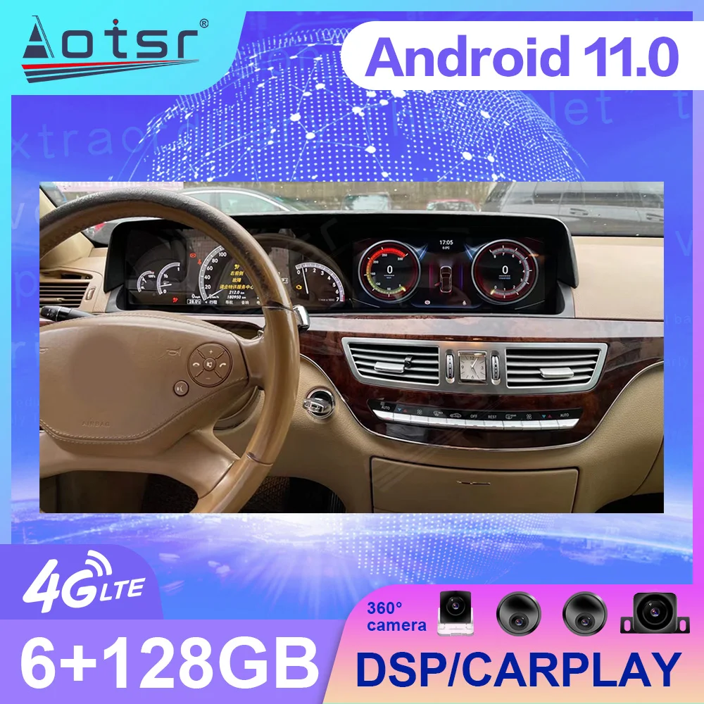 

Android 11 For Mercedes Benz S-Class W221 W216 CL 2005 - 2013 Car GPS Navigation Auto Radio Stereo Multimedia Player Head Unit