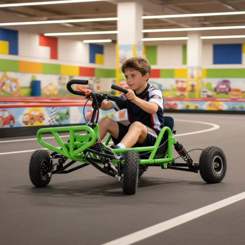 High-Performance Mini Off-Road Go Kart  Small Tire 4-Wheeler with Shock Absorber  Perfect for Backyard  Grass & Amusement Park