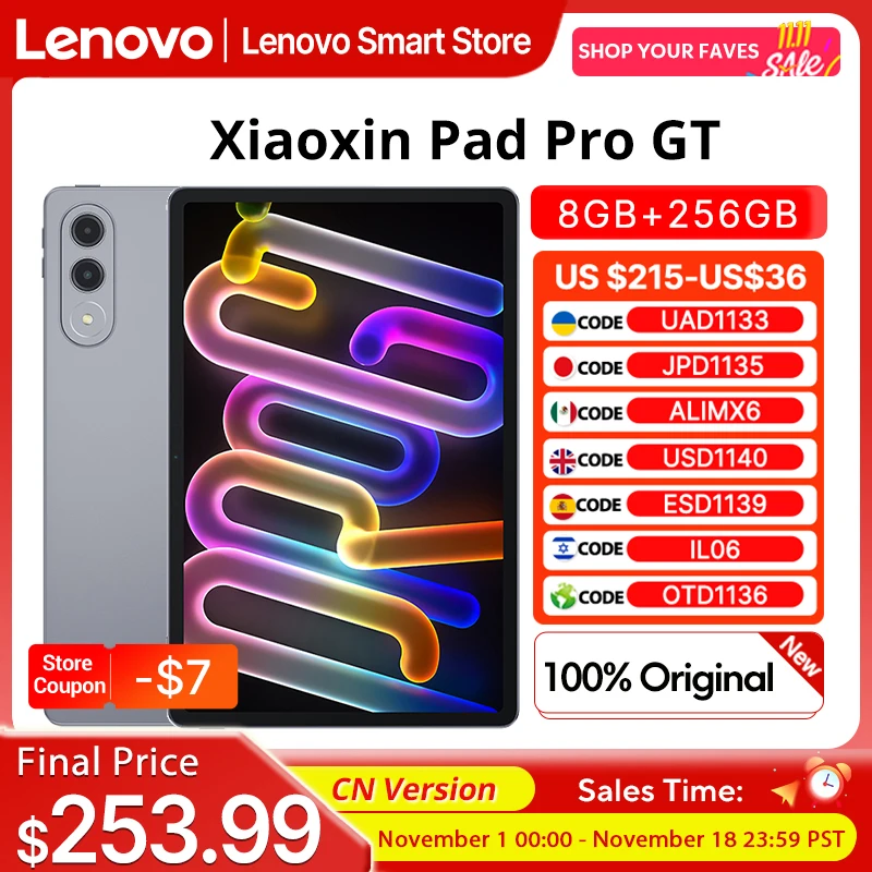 새로운 정품 레노버 샤오신 패드 프로 GT 태블릿 11.1인치 3.2K LCD 144Hz 디스플레이 스냅드래곤 8 Gen 3 중국 버전 8860mAh 안드로이드 패드 P