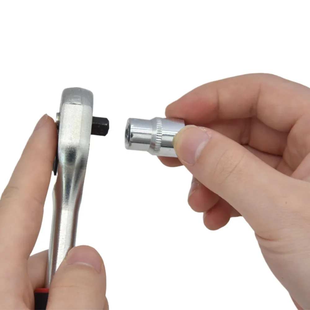 Imagem -03 - Ratchet Socket Wrench Grupo Drive Sockets Extensão Rod Multi-function Spanner Carro e Motocicleta Reparação Ferramenta Mão 4