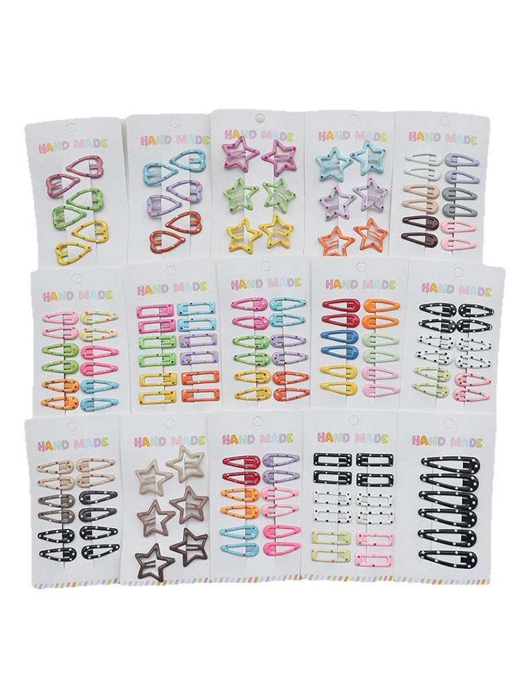 12 Teile/satz Bunte Stern Haar Clips Für Mädchen Polka Dot Metall Snap Bb Clip Haarnadel Headwear Mini 3Cm Bb haar Clip Kinder Kopfbedeckungen – Detail 1