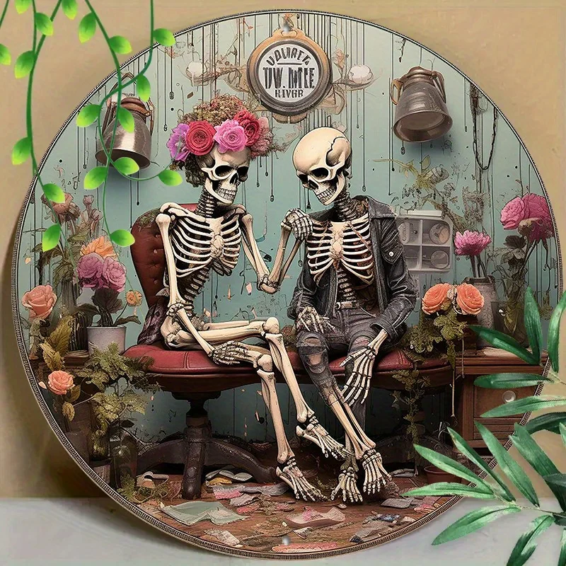 

Round Metal Aluminum for Home, Living Room, Coffee Shop, Office, Wall Decoration Art, Decorative Wall Poster, 8in &11.8in 1pc