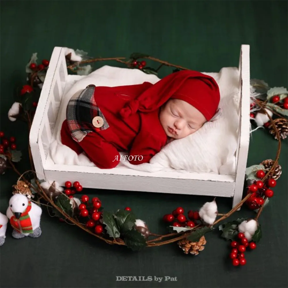 Christmas Newborn Baby Clothes For Photography Props Set,Soft Infant Romper With Hat Photo Shooting Studio Costume Cheap Outfits