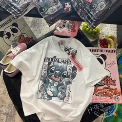 Disney Stitch Printed T shirt Cartoon Kawaii Stitch Summer T shirts Men Women Oversized Tees Harajuku Streetwear Tops