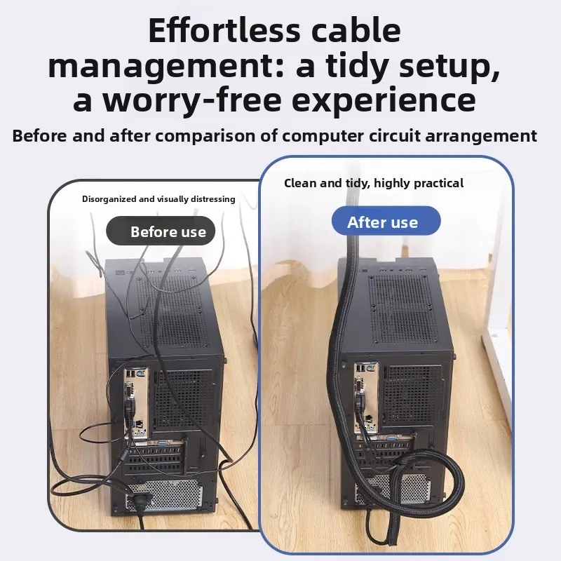 2026 Harness Tube Computer Wire Fixing Hub Finishing Wire Tube Sleeve Anti-cat Bite Protection Wire Storage Bundle Tube