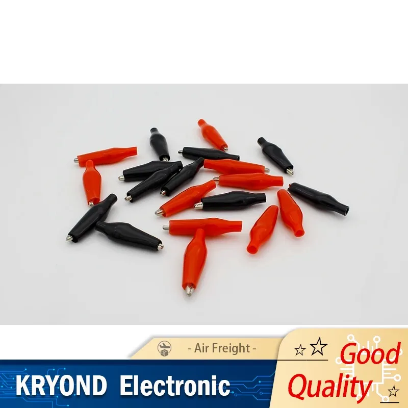 20pcs 35MM Metal Alligator Clip G99 Testing Probe Meter Black Red With Plastic Boot