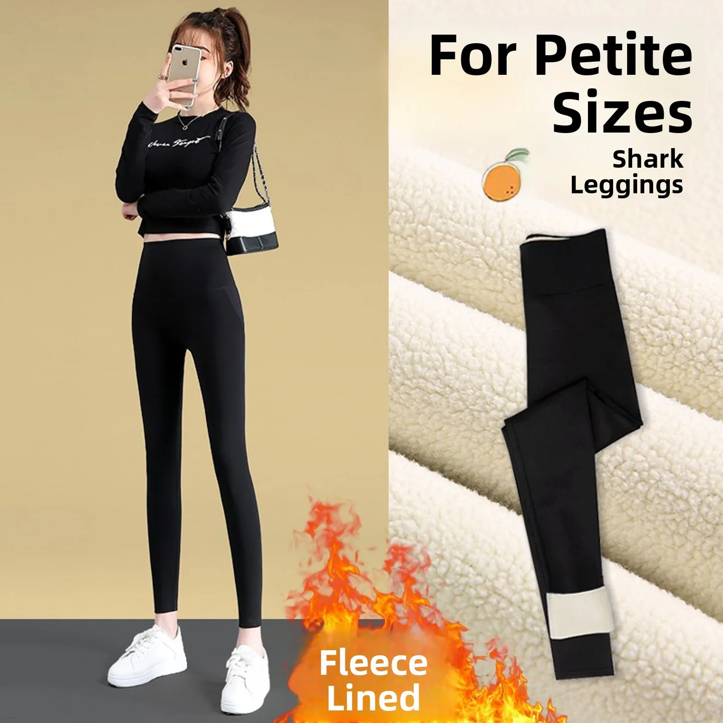 

Fce Lined ark Bite Yoga Pants High Waist Tummy Control Bootcut Long Pants Thiened Autumn Winter Women's Faion