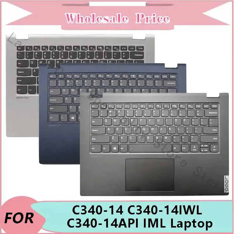 New Original For Lenovo C340-14 C340-14IWL C340-14API C340-14IML FLEX-14IWL Laptop Palmrest Case Keyboard US Version Upper Cover