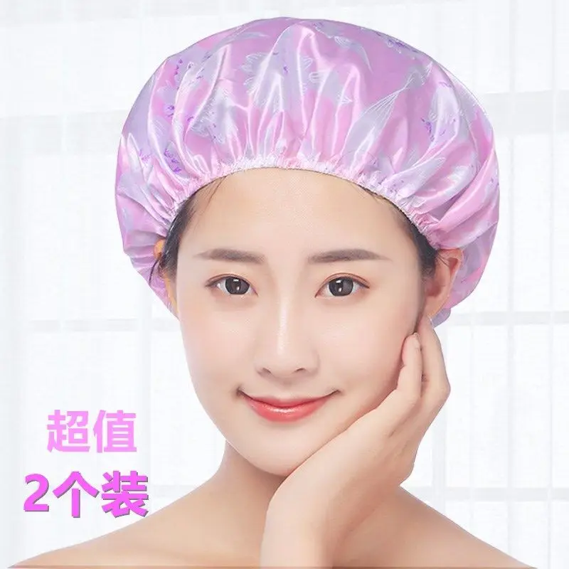 Household Waterproof Shower Cap Thicken Bath Hat Bathing Caps For Women Spa Accessories Anti-smoke Hair Cover Bathroom Supplies