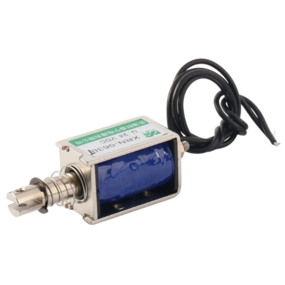 Fotografia 5: Solenoide de Estrutura Aberta DC XRN-0630T 10N com Curso de 10mm, Eletroímã para Fechadura Eletrônica e Máquina de Venda Automática