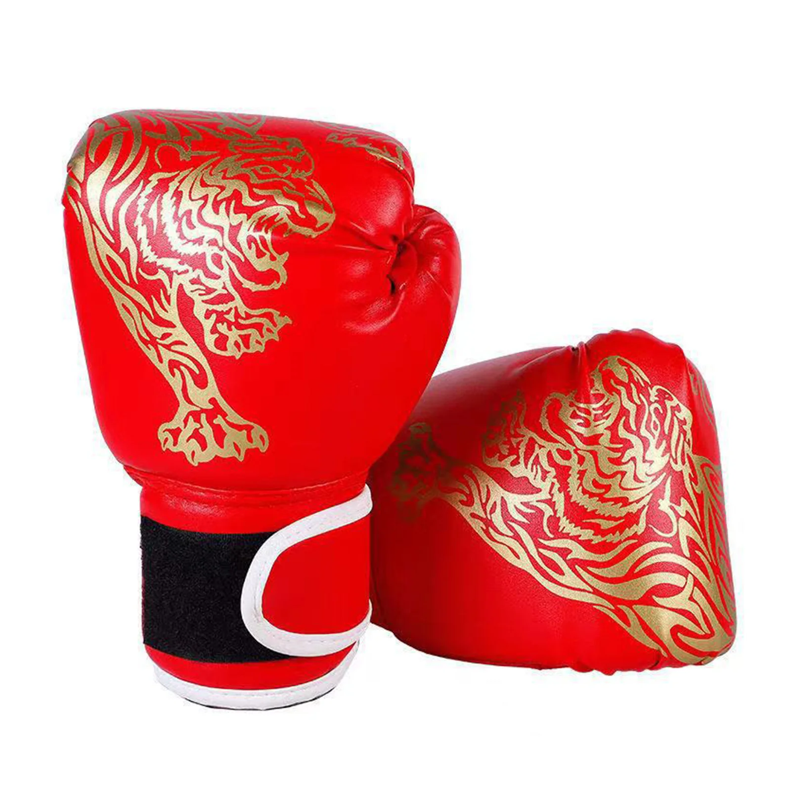 

#6-16 Kids Boys Boxing Competition Training Costume Geometric Printed Leotard with Sequin Shiny Shorts And Boxer Gloves Outfits