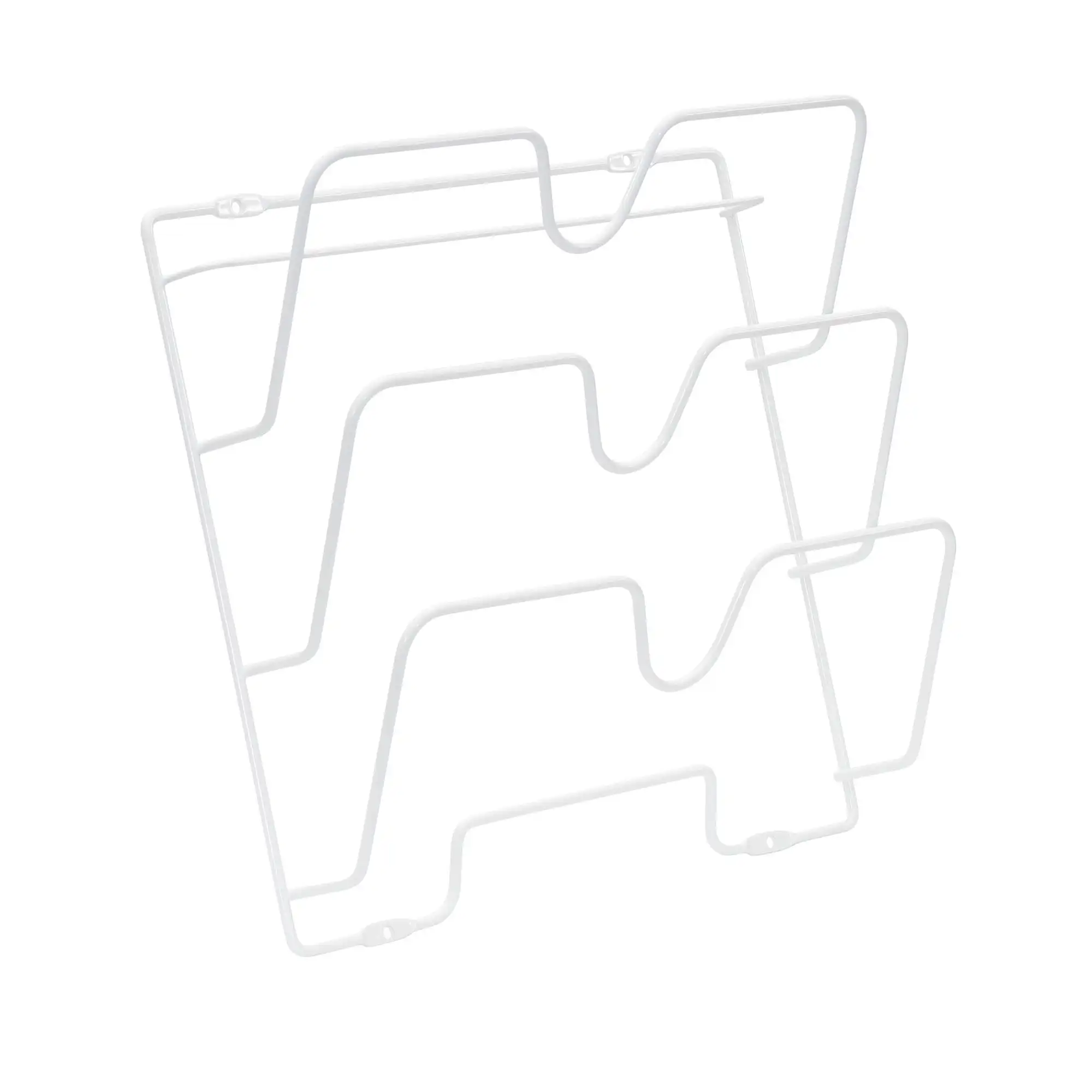 

Oversized Cabinet Door Lid Holder, 3 Slots, Steel Wire Frame, White Powder Coating, Easy Installation, Hardware Included