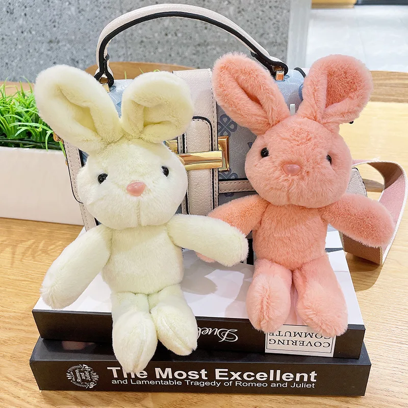 Neue weiche süße Kaninchen Plüsch Plüsch Schlüssel bund Anhänger Cartoon Kawaii Hase ausgestopfte Plüschtiere Kinder Mädchen Tasche Charme Geschenk